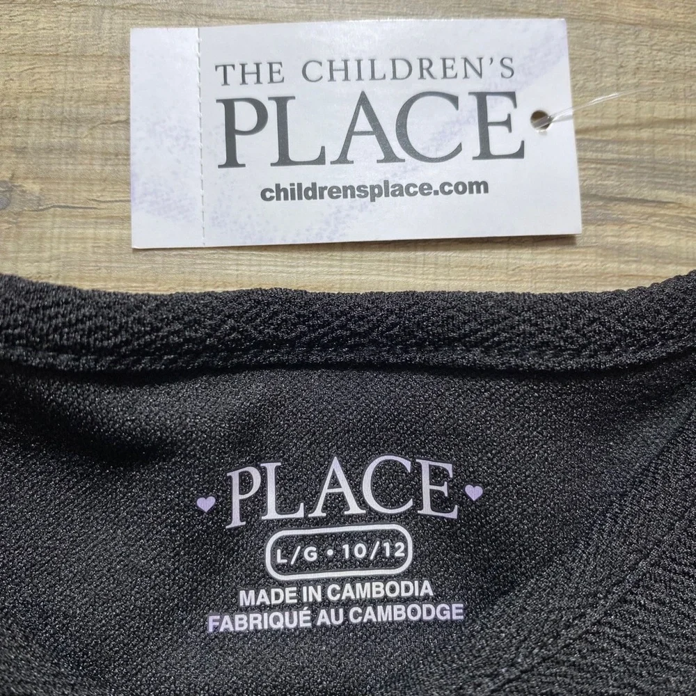 The Children’s‎ Place Jacquard Mesh Sleeve Skater Dress Size L 10/12 Black
